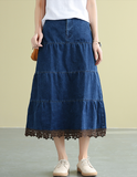 Denim Casual Cotton loose fitting Women's Skirts 