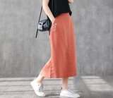 Casual Linen loose fitting Women's Skirts 