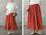 Casual Cotton linen loose fitting Women's Skirts