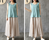 Casual linen loose fitting Women's Skirts