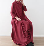 Drape Spring Cotton Linen Loose Long Dresses Plus Size AMT962328
