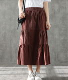Casual Cotton Linen loose fitting Women's Skirts