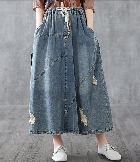 Denim Casual loose fitting Women's SkirtsCasual 