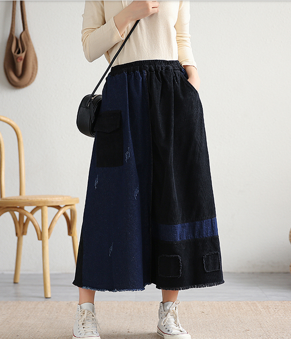 Casual Cotton Linen loose fitting Women's Skirts DZA2006116