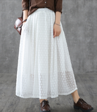 Double layer Casual Cotton Linen  loose fitting Women's Skirts