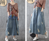 Denim Casual loose fitting Women's Skirts