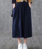 Casual Cotton Linen  loose fitting Women's Skirts