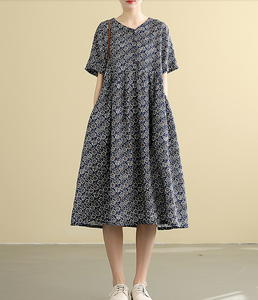 womens cotton spring dresses Sleeveless Square Neck Floral Print Midi Dress | Moon River