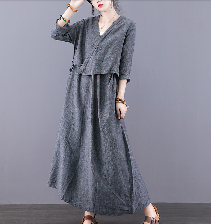 Loose Plus Size Dress Knit Women Autumn Spring Fashion Long Sleeve Dre –  SimpleLinenLife