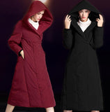 Long Women Puffer Down Coat Hooded Winter 90% Duck Down Jackets ALI21