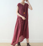 Irregular Wrinkle Sleeveless Long Women Dresses Plus Size AMT962328