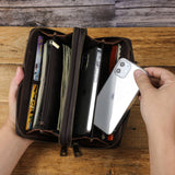 Men's Wallet Leather Purse Long Style Leather Hand Bag Cowhide Wallet Coin Purse Holder For Gift