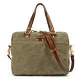 Men's Canvas Briefcase Bag, Business Shoulder Bag Computer Laptop Bag, Durable Computer Bag for Gift