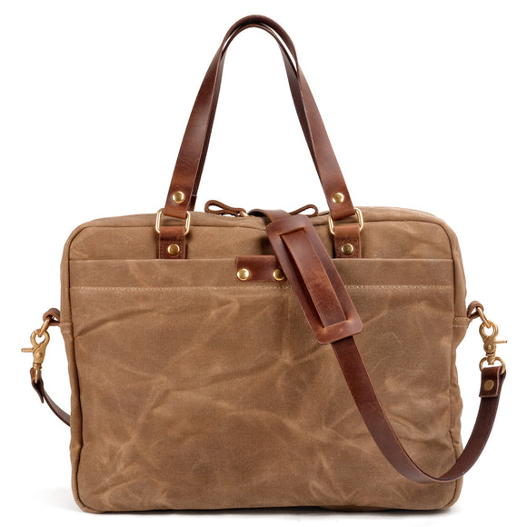 Men's Canvas Briefcase Bag, Business Shoulder Bag Computer Laptop Bag, Durable Computer Bag for Gift