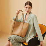 Minimalist Women Leather Tote Bag Single Shoulder Bag Everyday Use Shopping Handbag Large Capacity Gift for Her