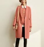 Women Coat Long Double Face Wool Coat Jacket 0959