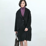 Loose Style Long Sleeve Pocket Women Coat