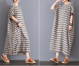 women stripe linen dresses