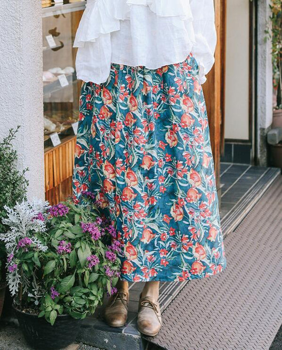 print flower women skirts