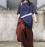 Women Linen Tops Women Blouse 3/4 Sleeves Loose Style H9504