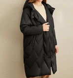 Hooded Side Pockets Puffer Women Coat Waterproof Winter Down Jacket 33221