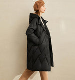 Cocoon Women Winter Loose Plus size Side Pockets Down Jacket Women Down Coats
