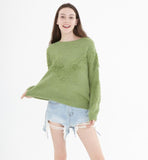O Neck Short loose Women Tops Woolen Knit Sweater