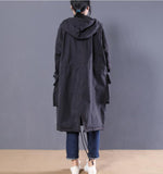 Hooded Casual Coat Loose A line Parka Plus Size Coat Jacket