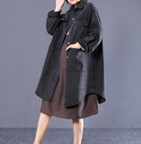 Plus Size Loose Long Hooded Casual Coat A line Parka Coat Jacket