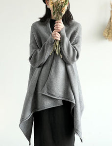 Knit Cotton Women Cardigan Irregular Spring Women Tops XR961691