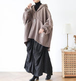 Cloak Casual Coat Loose Hooded  Plus Size Coat Jackets