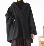 Cloak Casual Coat Loose Hooded  Plus Size Coat Jackets
