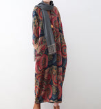 Cotton Floral Loose Cotton Knit Long Dresses Plus Size AMT962328