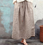 Ramie Women's Skirts,Linen Midi Skirts 9809