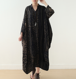 Silk Print Chiffon Loose Irregular Long Dresses Plus Size AMT962328
