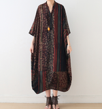 Silk Print Chiffon Loose Irregular Long Dresses Plus Size AMT962328