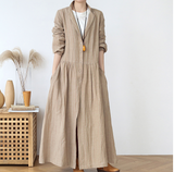 Linen Loose Long Women Spring Dresses Plus Size AMT962328