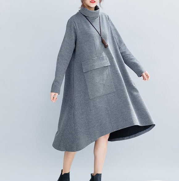 Gray Loose Linen Women Spring Dresses Plus Size – SimpleLinenLife Gray Loose Linen Women Spring Dresses Plus Size – SimpleLinenLife