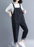 Black Denim Spring Overall Women Casual Jumpsuits PZ97251