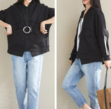 Large Pockets Loose Spring Casual Women Cotton Tops WG961707