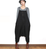 Two Ways Wears Casual Spring Black Wool Overall Women Jumpsuits PZ97251
