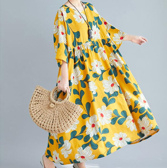 spring dresses for plus size women Loose Summer Casual A-Line Flowy Midi Dress with Poc This is a super breathable lightweight dress Product Description Plus Size Spring Fashion -