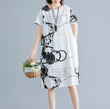 Print Loose Long Women Spring Dresses Plus Size