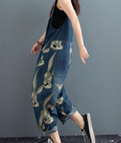 Print Bunny Casual Spring Denim Overall Women Jumpsuits