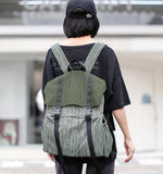 Striped Large Casual Simple Women Travel Backpack Shoulder Bag