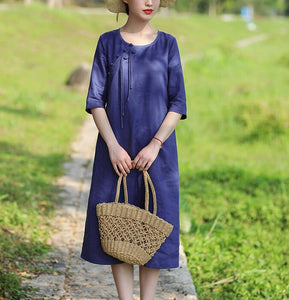 Navy Blue Women Dresses Casual Summer Linen Women Dresses Hand Made Bu SimpleLinenLife Navy Blue Women Dresses Casual Summer Linen Women Dresses Hand Made Bu SimpleLinenLife