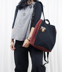 Owl Large Casual Simple Women Travel Backpack Shoulder Bag
