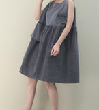 Summer Cotton Spring Women loose Shirts Dresses Sleeveless DZA05095