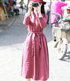 Red Women Dresses Casual Spring Linen Women Dresses SSM97215
