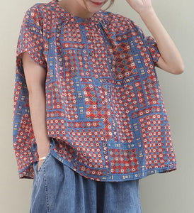 Dotted Loose Casual T-Shirts Summer Women Cotton Tops WG961707
